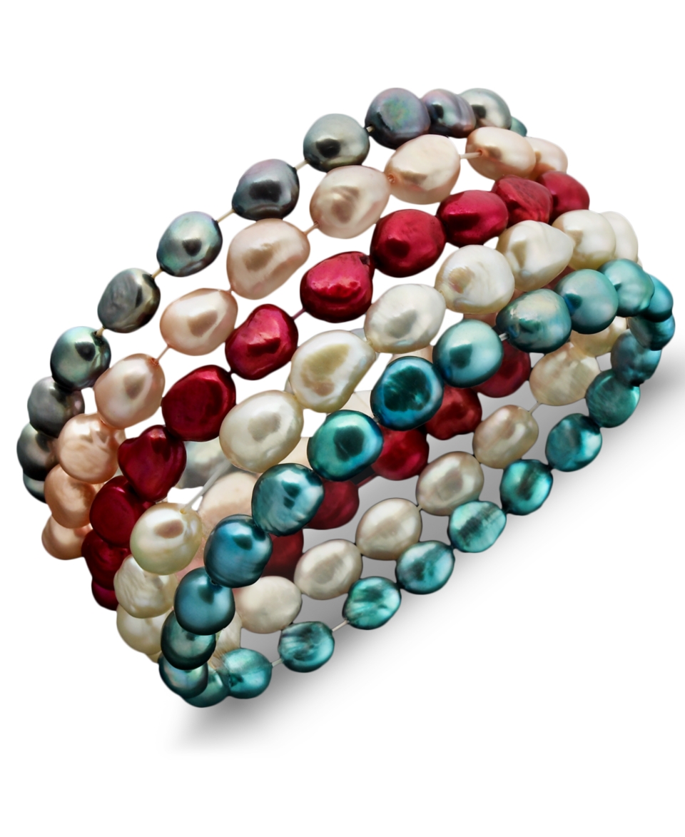 Fresh by Honora Pearl Bracelet Set, Multicolor Cultured Freshwater