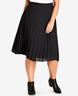 black chiffon skirt knee length