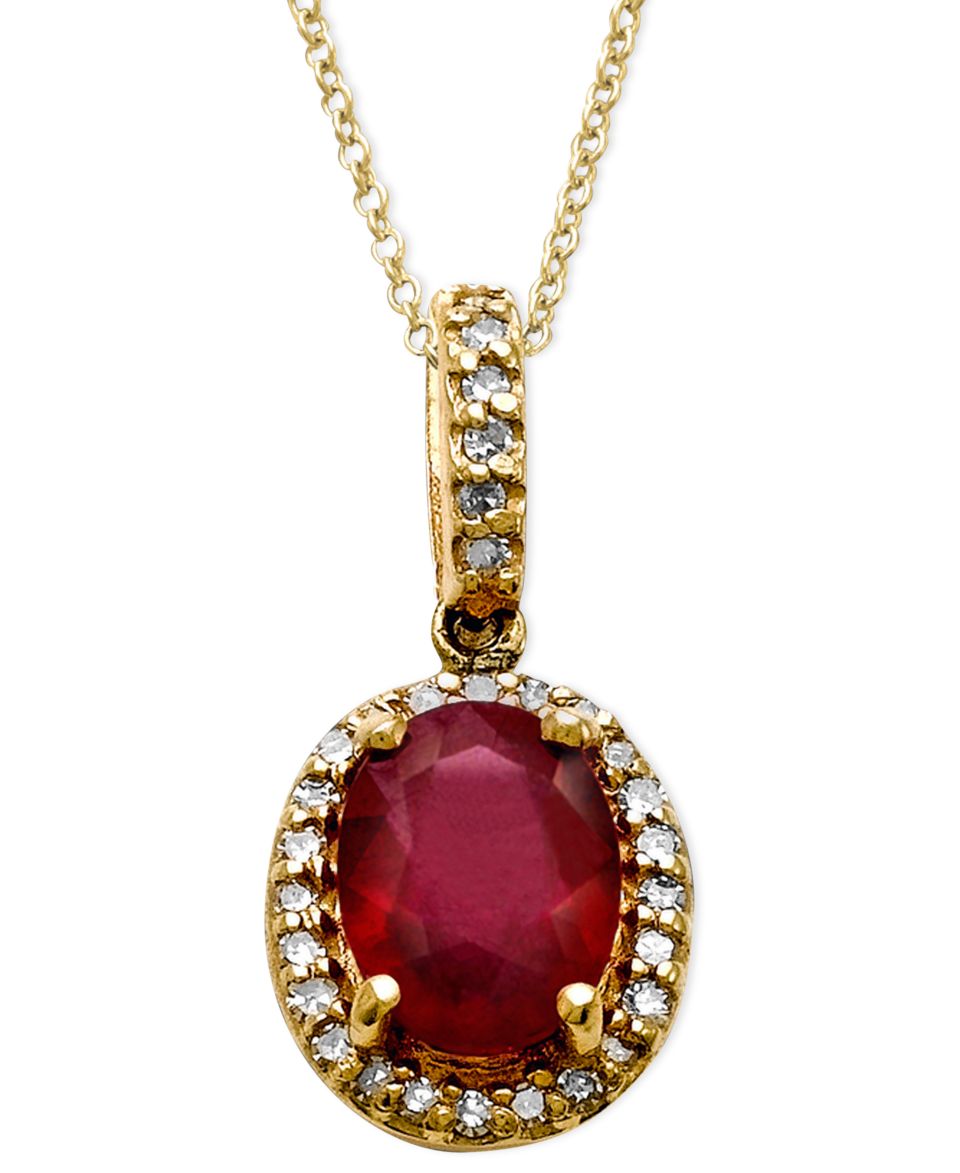 Effy Collection 14k Gold Necklace, Ruby (1 3/8 ct. t.w.) and Diamond