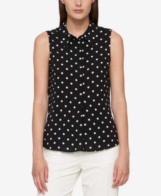 macys polka dot blouse