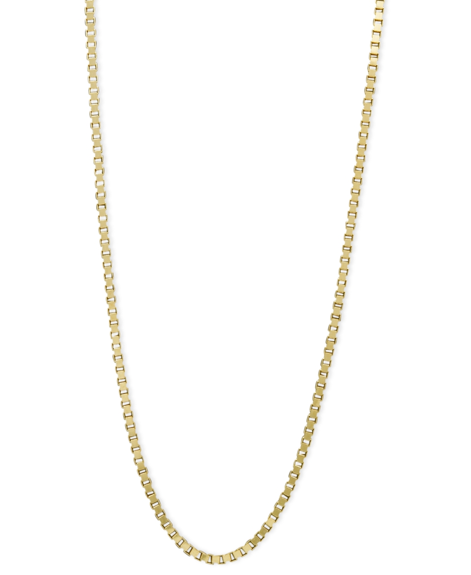 14k Gold Necklace, 16 Plain Box Chain   Necklaces   Jewelry & Watches