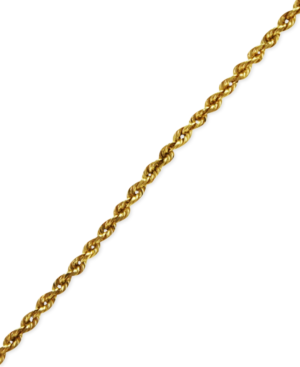 14k Gold Anklet, 10 Diamond Cut Seamless Rope   Bracelets   Jewelry