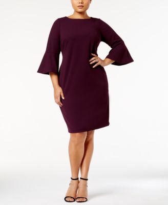 macy's calvin klein bell sleeve dress