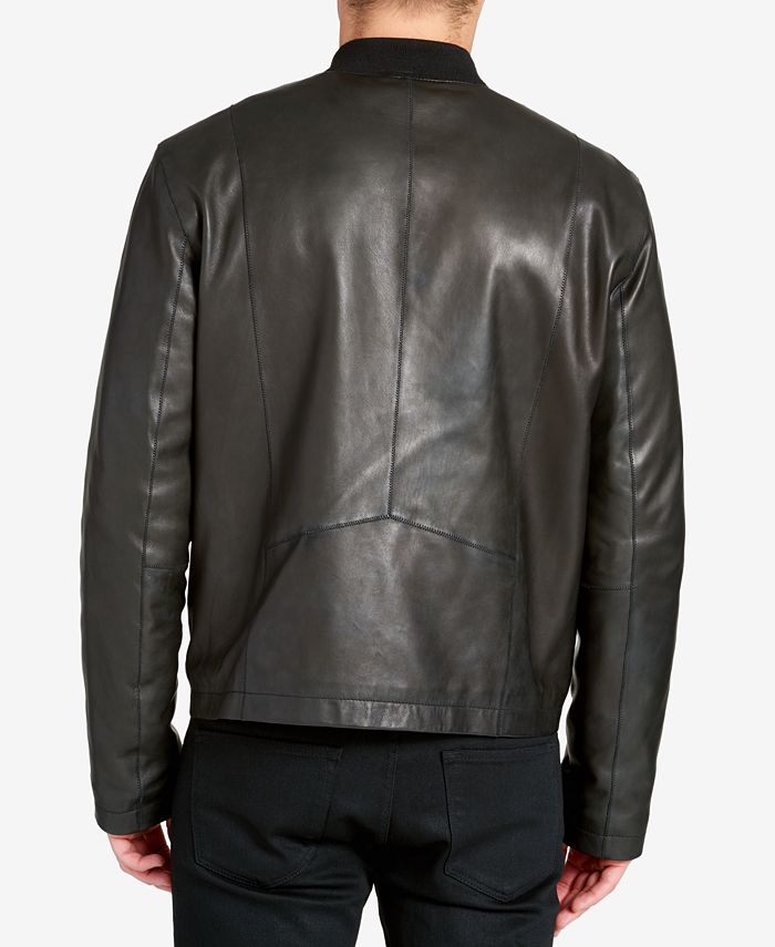 DKNY Men's Leather Bomber Jacket & Reviews - Coats & Jackets - Men - Macy's