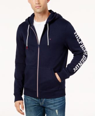 tommy hilfiger logo zip hoodie