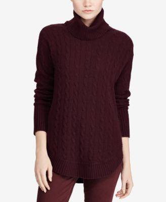 ralph lauren cable knit turtleneck sweater