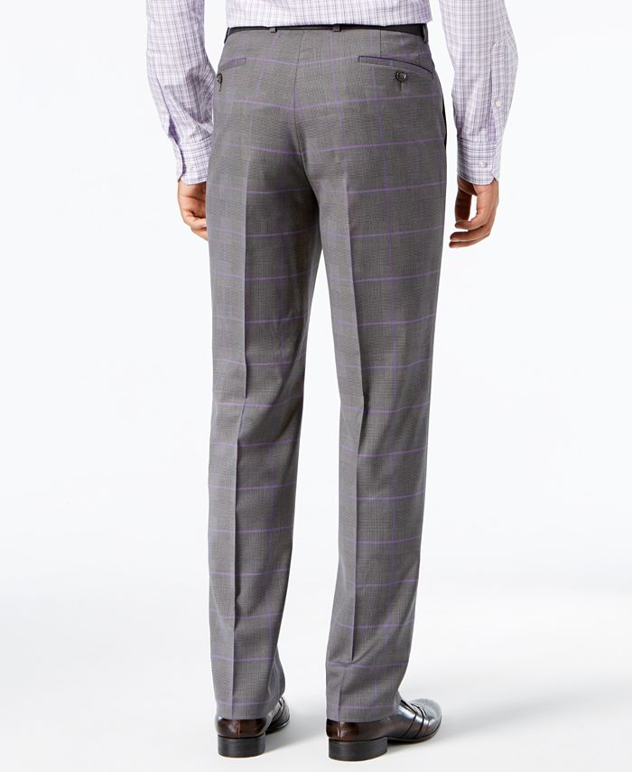 purple plaid pants
