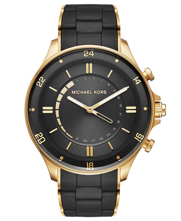 Michael Kors Access Men's Reid Gold-Tone Stainless Steel and Black ...