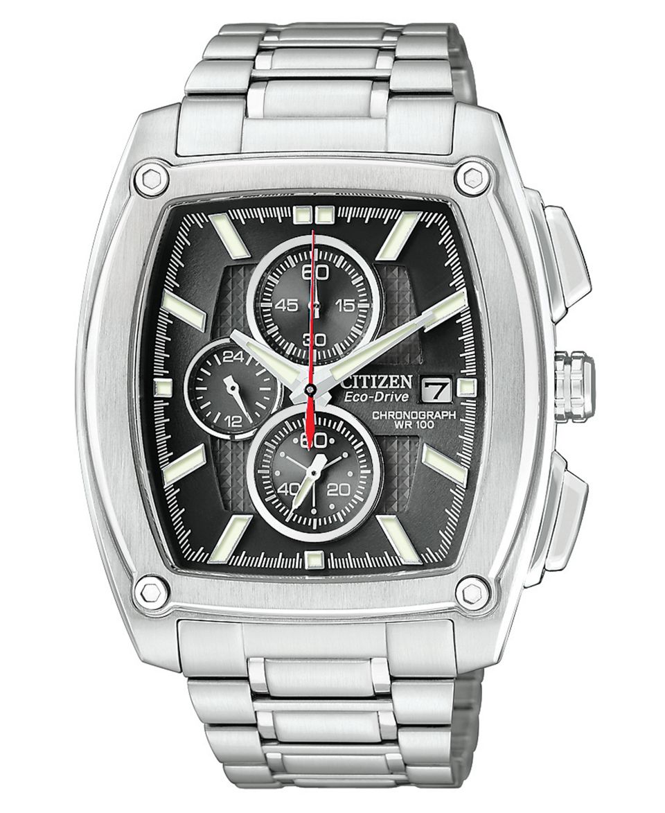 Citizen Watch, Mens Chronograph WR100 Stainless Steel Bracelet 40mm