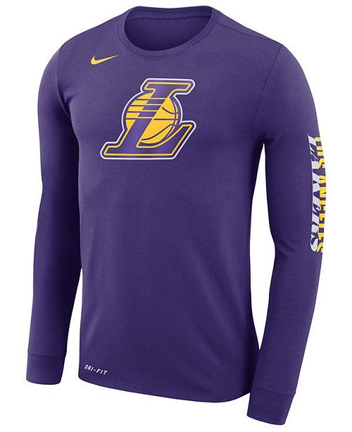 Nike Men S Los Angeles Lakers Dri Fit Cotton Logo Long Sleeve T Shirt Reviews Sports Fan Shop By Lids Men Macy S