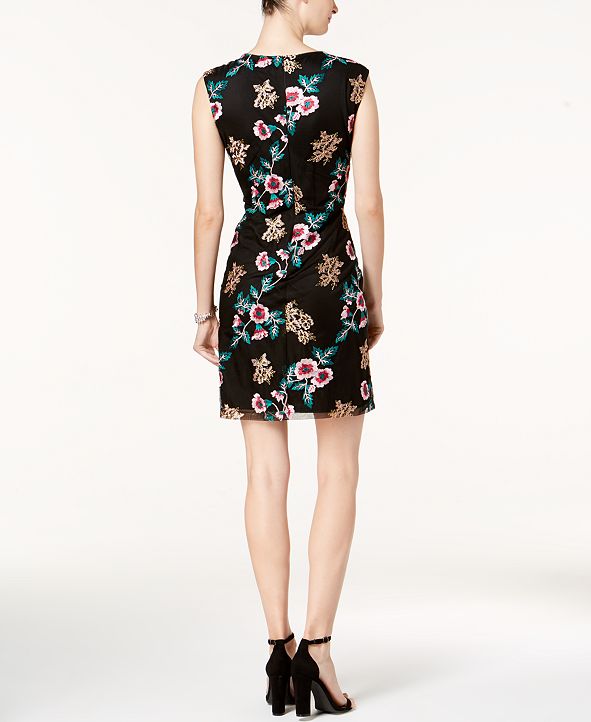 Donna Ricco Embroidered Mesh Sheath Dress & Reviews - Dresses - Women ...