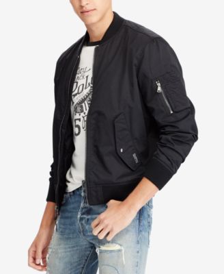 ralph lauren men's leather bomber jacket