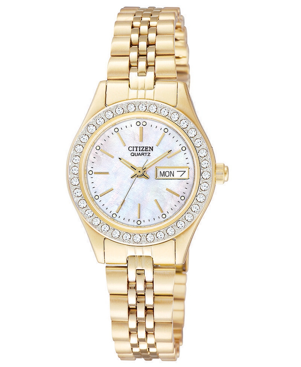 Citizen Watch, Womens Gold Tone Stainless Steel Bracelet 26mm EQ0532