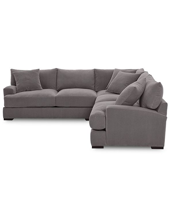 Furniture Rhyder 3Pc. 'L' Shaped Fabric Sectional Sofa, Created for