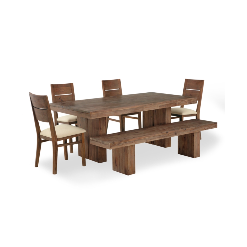 Champagne Dining Room Furniture, 7 Piece Set (Dining Table and 6 Side 