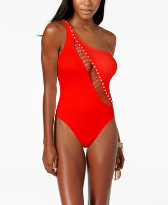 kenneth cole red one piece swimsuit