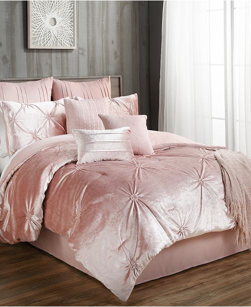 Hallmart Collectibles Sherrie 10 Pc Velvet Comforter Sets Reviews Bed In A Bag Bed Bath Macy S