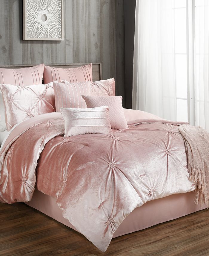 Hallmart Collectibles Sherrie 10 Pc Velvet Comforter Sets Reviews Bed In A Bag Bed Bath Macy S
