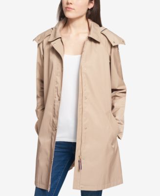 tommy hilfiger hooded trench coat