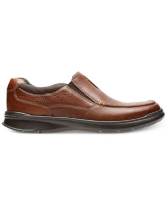 clarks leather slip on shoes