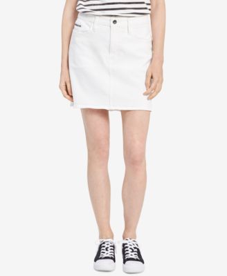 calvin klein white denim skirt
