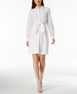 calvin klein tie front shirt dress