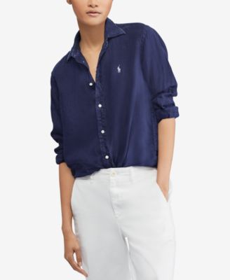 macys womens linen shirts