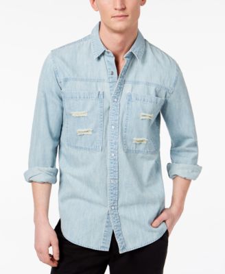 macys mens denim shirt