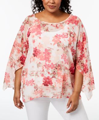 macys plus size kimono