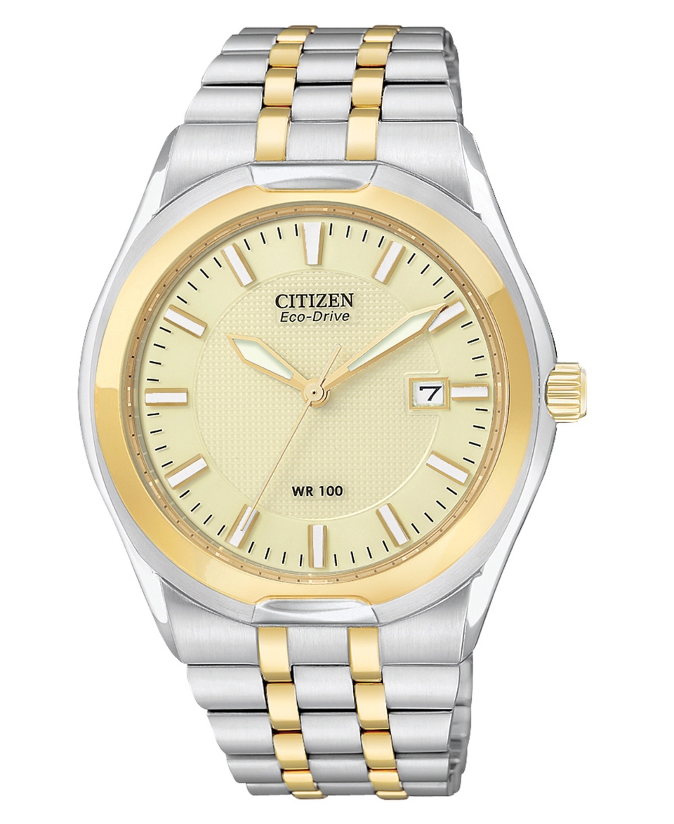 Citizen Watch, Mens Eco Drive Corso Two Tone Stainless Steel Bracelet