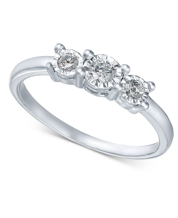 Promised Love Diamond 3Stone Promise Ring in 10k White Gold (1/4 ct. t