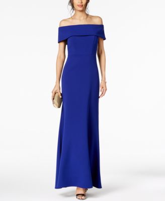macy's off the shoulder prom dress
