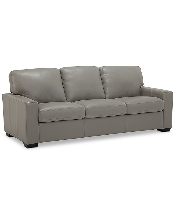 Furniture Ennia 82" Leather Queen Sleeper Sofa, Created