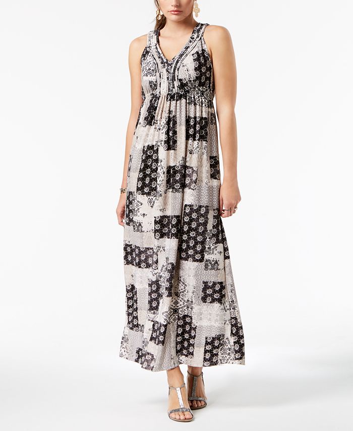 Style & Co Petite Printed Maxi Dress, Created for Macy's & Reviews ...