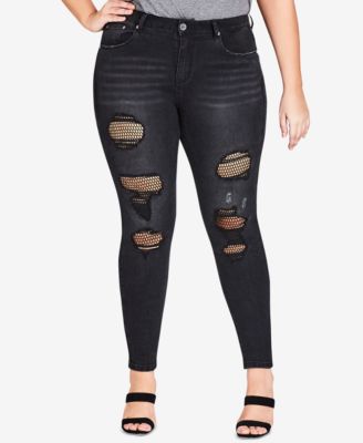 plus size ripped pants