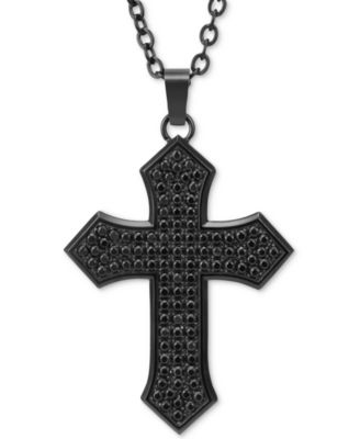 mens sapphire cross necklace