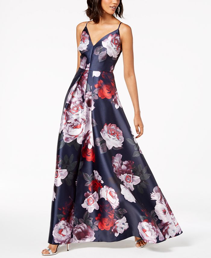 calvin klein floral gown