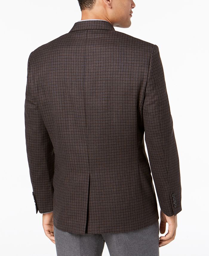 Lauren Ralph Lauren Men's ClassicFit UltraFlex Stretch Light Brown/Blue MultiCheck Wool Sport