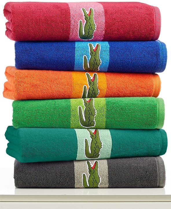 Lacoste Signature Logo Bath Towel, 100 Terry Cotton & Reviews Bath