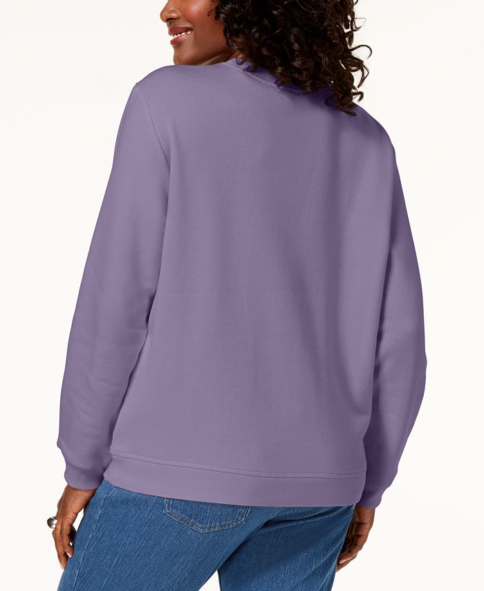 Karen Scott Petite Crew-Neck Sweatshirt, Created for Macy's & Reviews ...