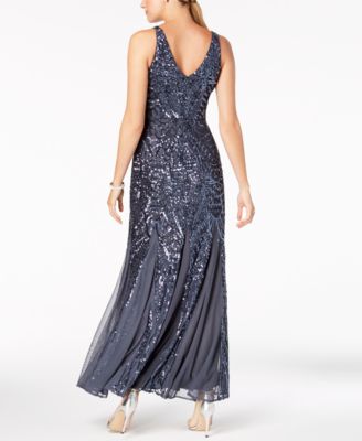 nightway plus size sequined mesh gown