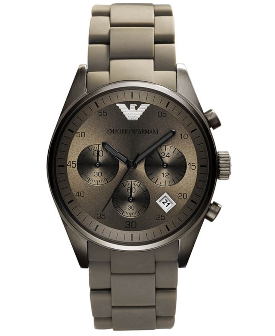 Emporio Armani Watch, Mens Automatic Chronograph Gray Silicone