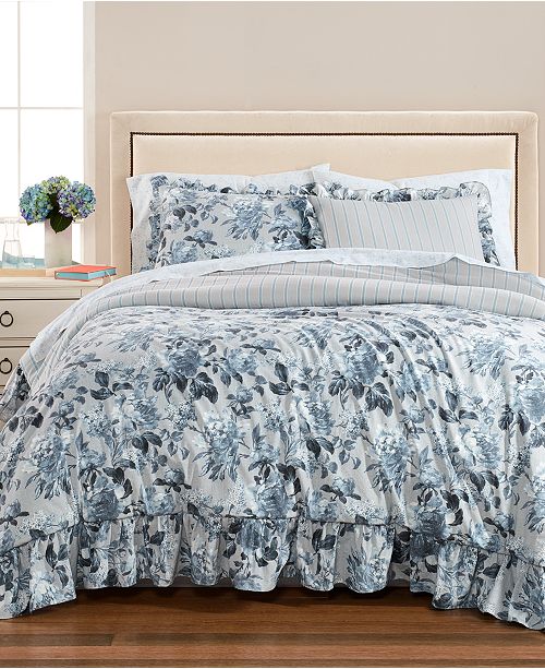 Martha Stewart Collection Closeout Floral Rouching 8 Pc California King Comforter Set Created For Macy S Reviews Bed In A Bag Bed Bath Macy S