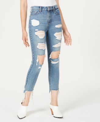 girls distressed skinny jeans