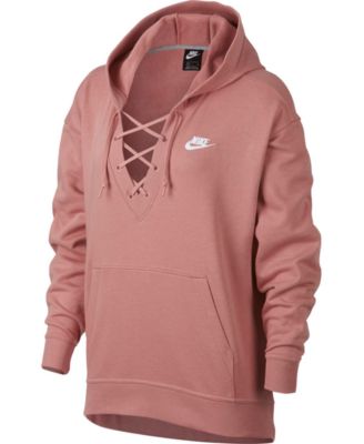 nike womens lace up hoodie