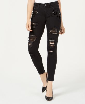 guess black ripped jeans