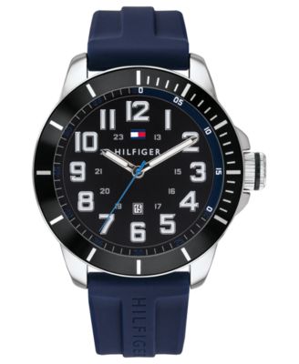 tommy hilfiger blue silicone strap watch