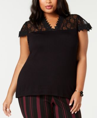 macy's black lace top