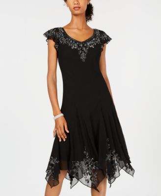 j kara beaded handkerchief dress