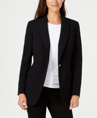 black one button blazer